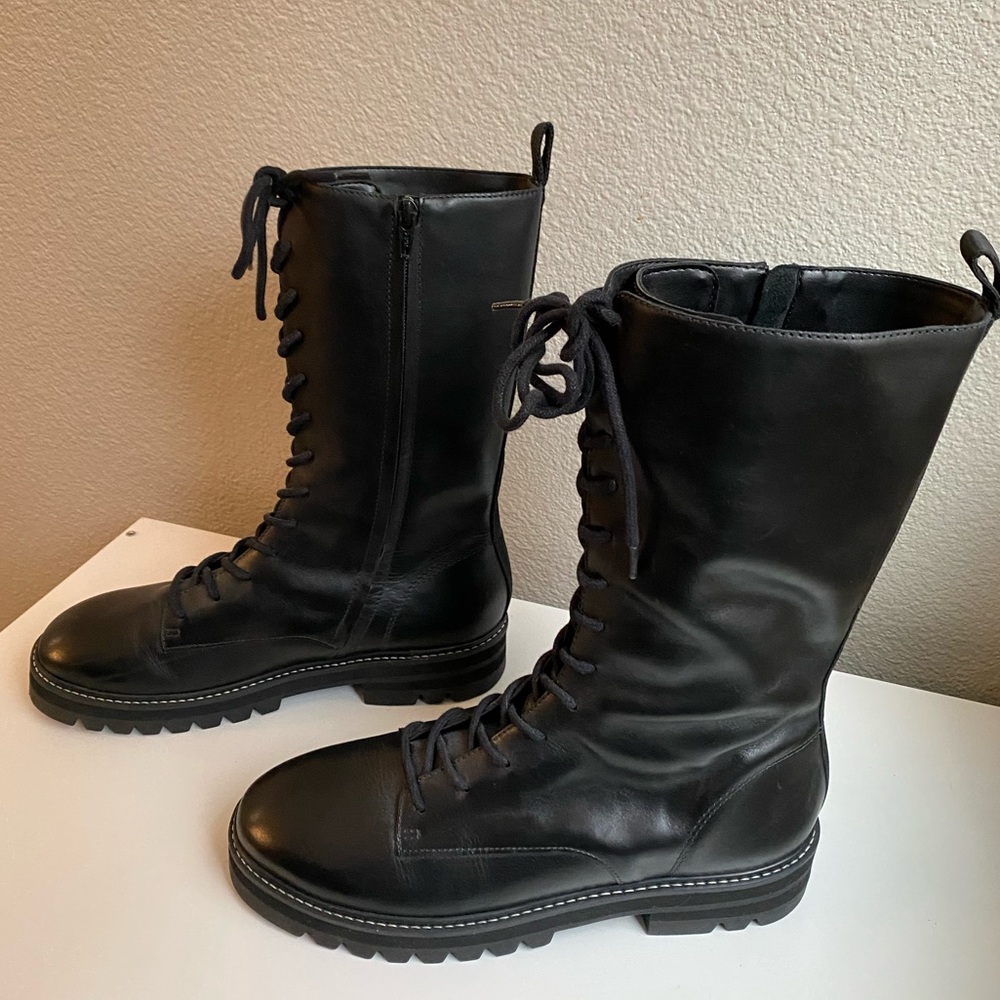 Aster-Tall Black Combat Boots- Size 11 (New)